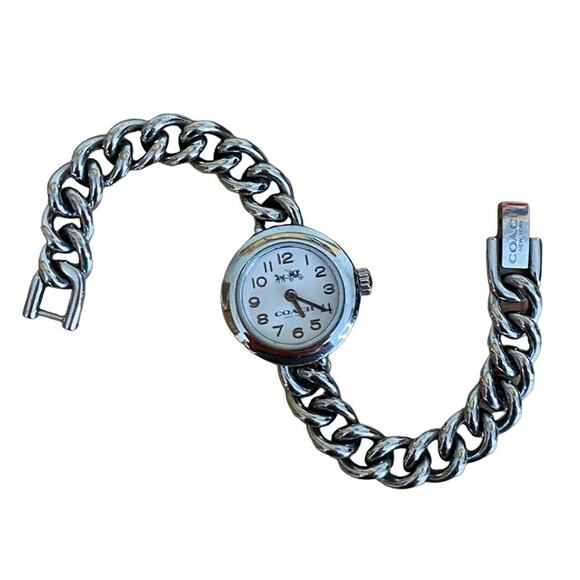 Coach Silver Stainless Steel Link Chain Watch Bracelet - Picture 1 of 11